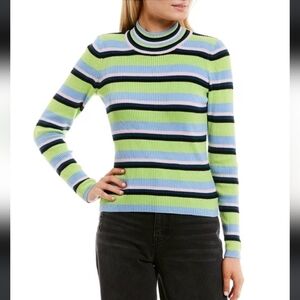 NWT Sam Edelman Circus NY Mock Neck Ribbed Long Sleeve Pullover Size Large